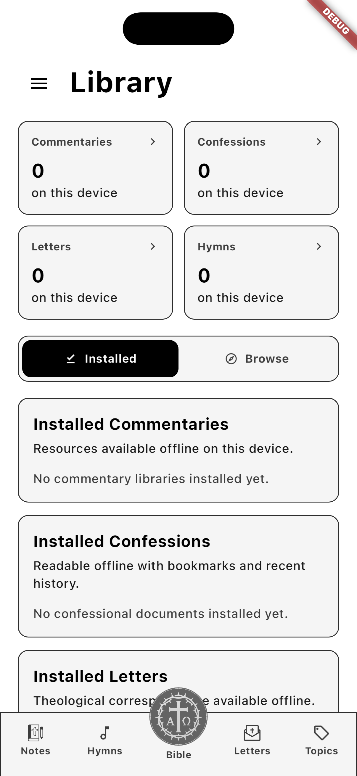 Library mobile screen